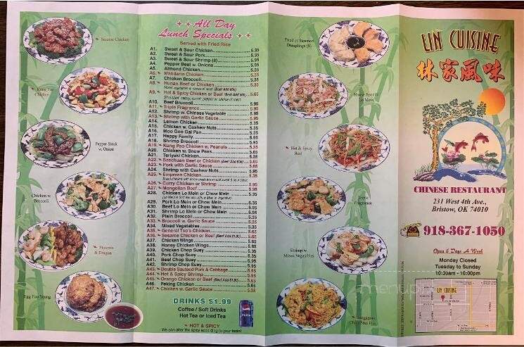 Lin Cuisine - Bristow, OK menu_pic