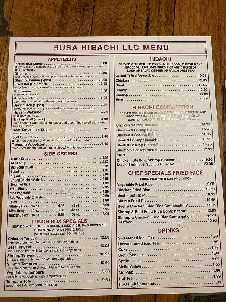 Susa Hibachi Grill - Carthage, NC