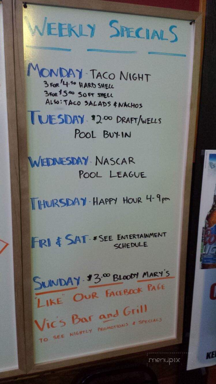 Vic's Tavern - La Pine, OR menu_pic
