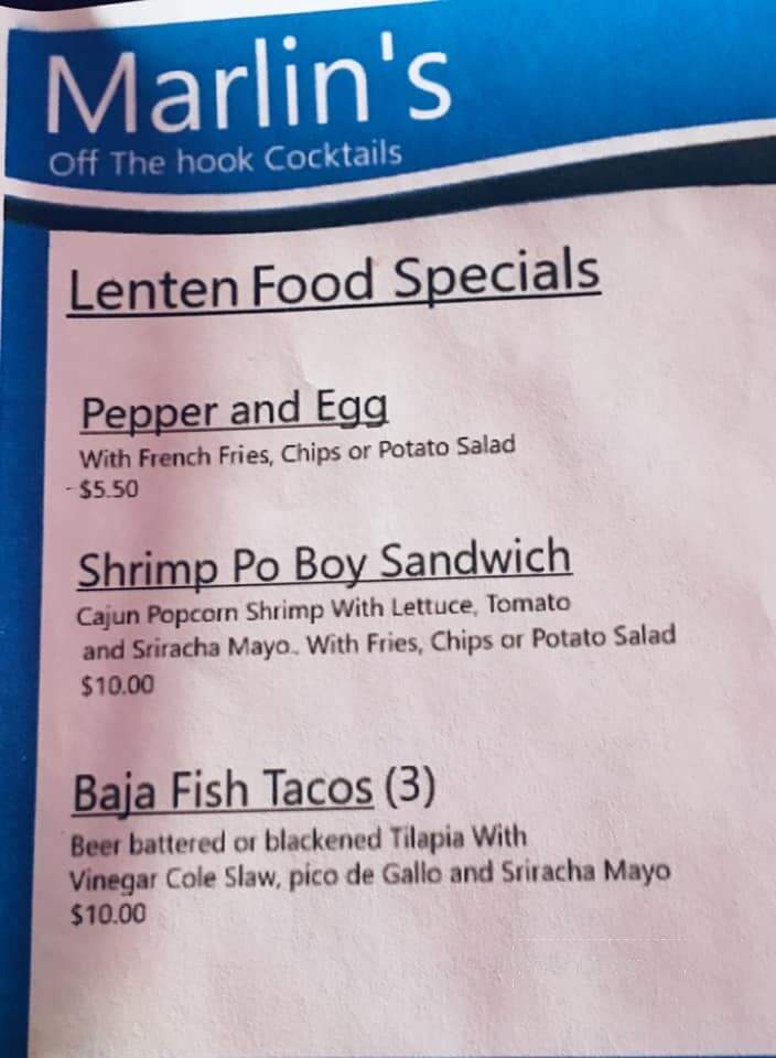 Marlins - Lyons, IL menu_pic