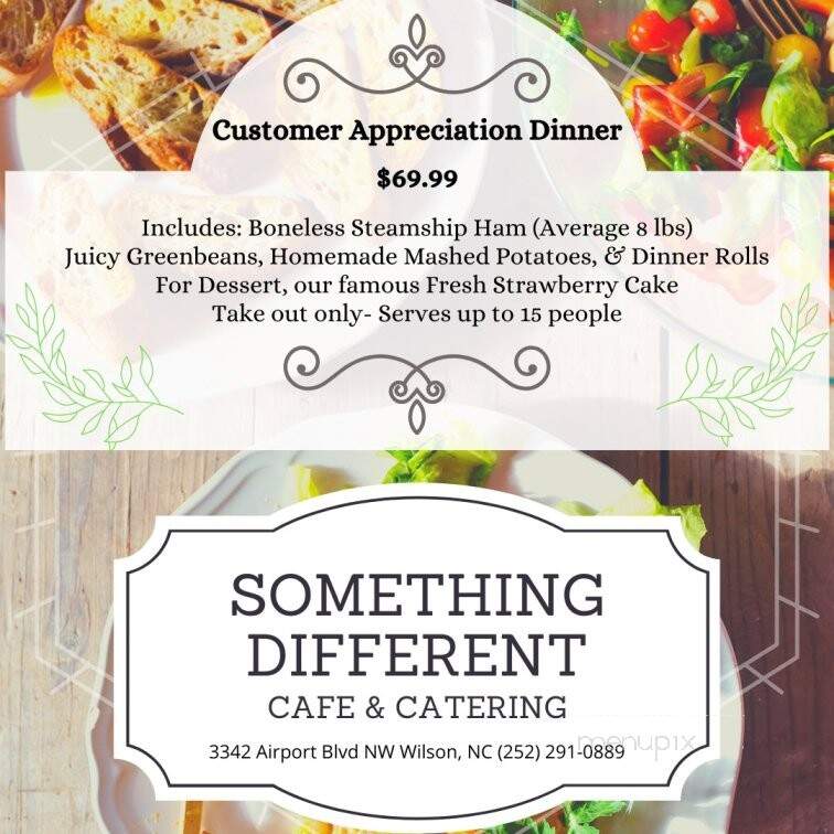 Something Different - Wilson, NC menu_pic