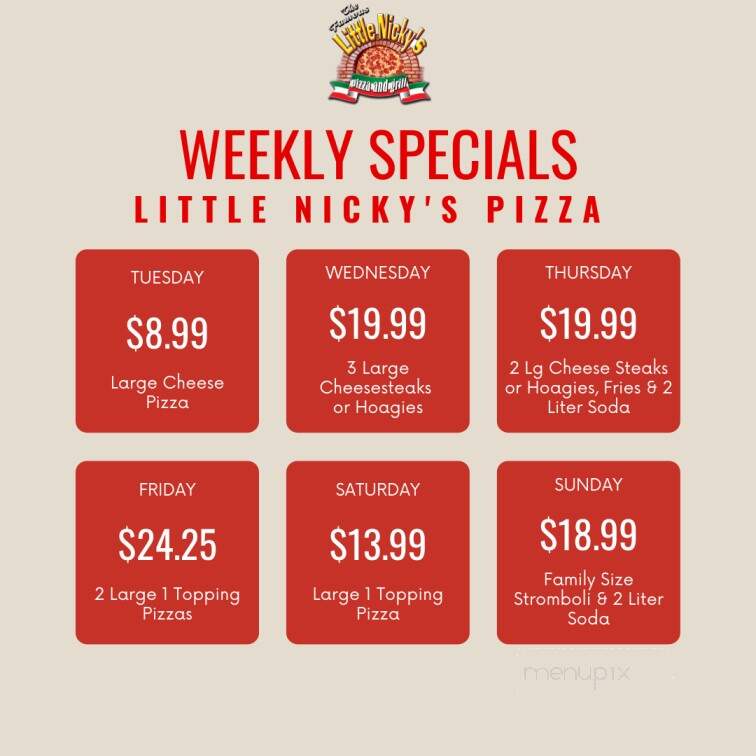 Little Nicky's - Douglassville, PA menu_pic