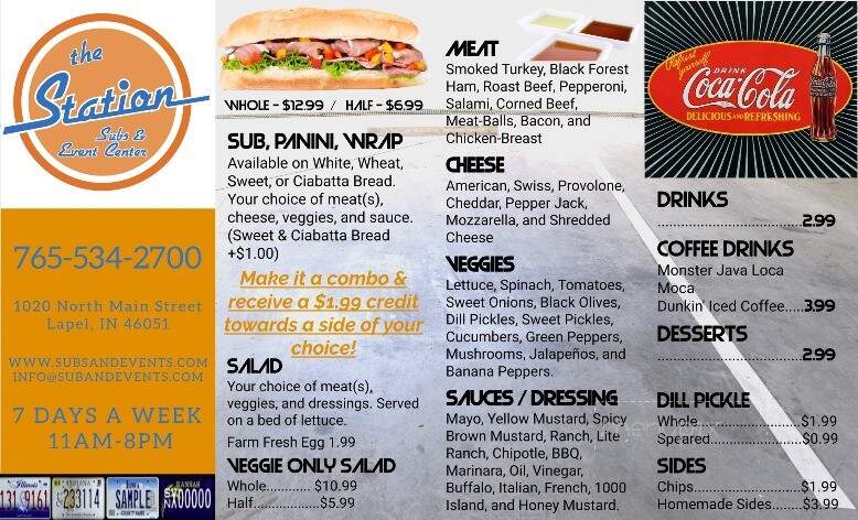 The Station - Lapel, IN menu_pic