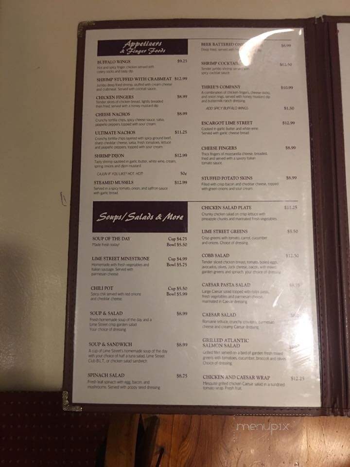 Lime Street Cafe - Springfield, IL menu_pic