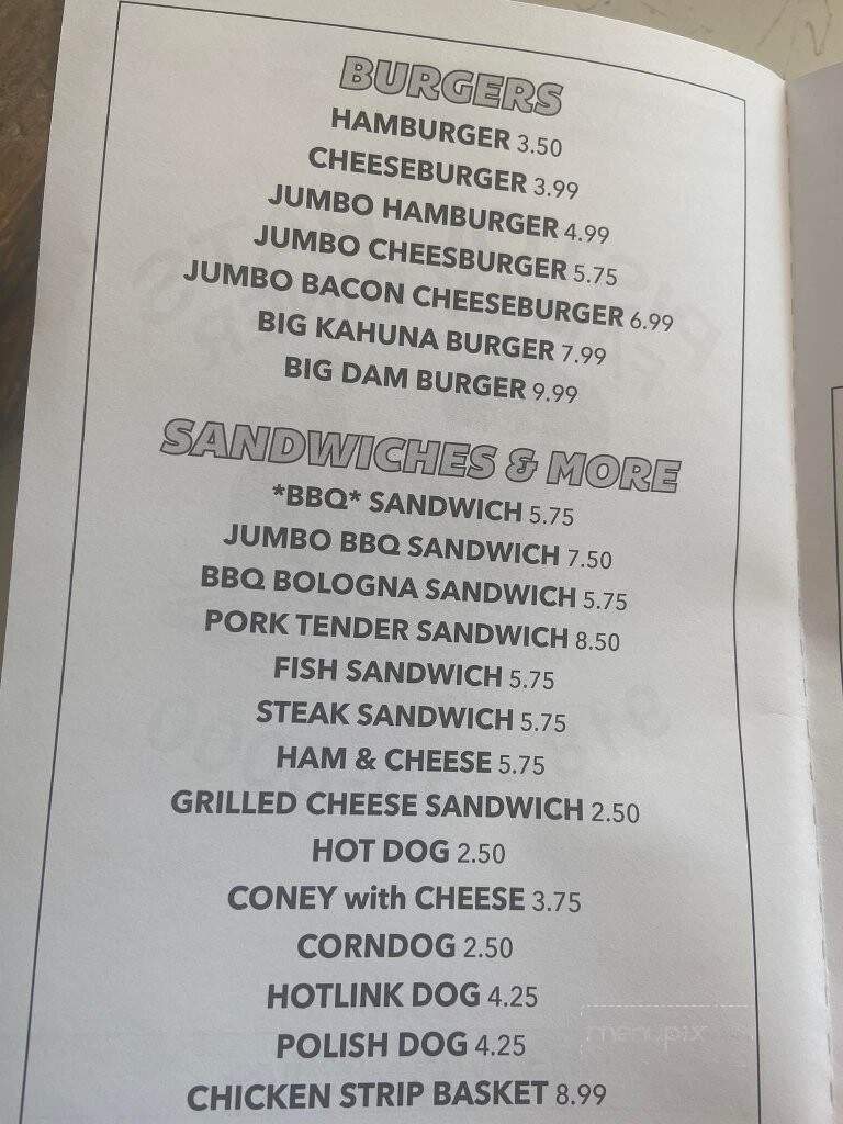 Pistol Pats Bar-B-Que - Disney, OK menu_pic