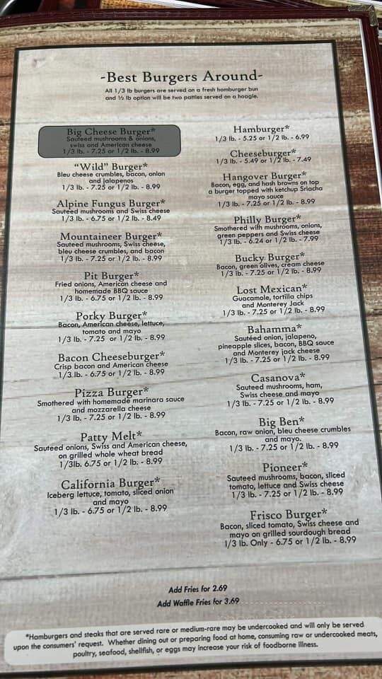 Dana's River Street Restaurant - Spooner, WI menu_pic