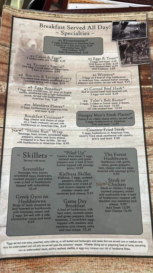 Dana's River Street Restaurant - Spooner, WI menu_pic