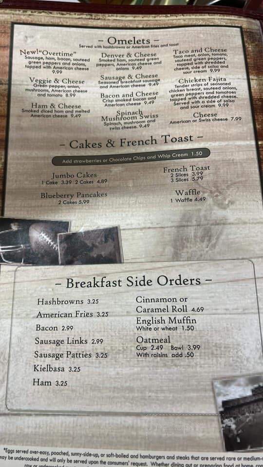 Dana's River Street Restaurant - Spooner, WI menu_pic