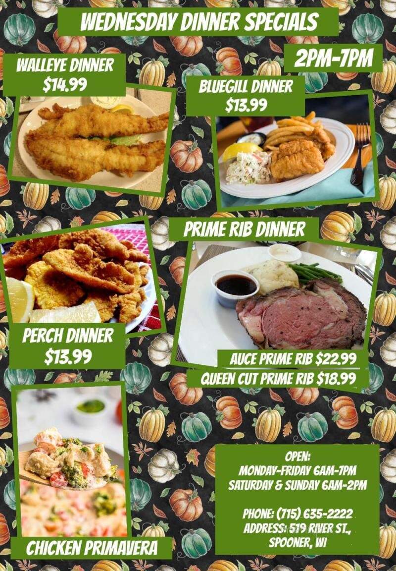 Dana's River Street Restaurant - Spooner, WI menu_pic
