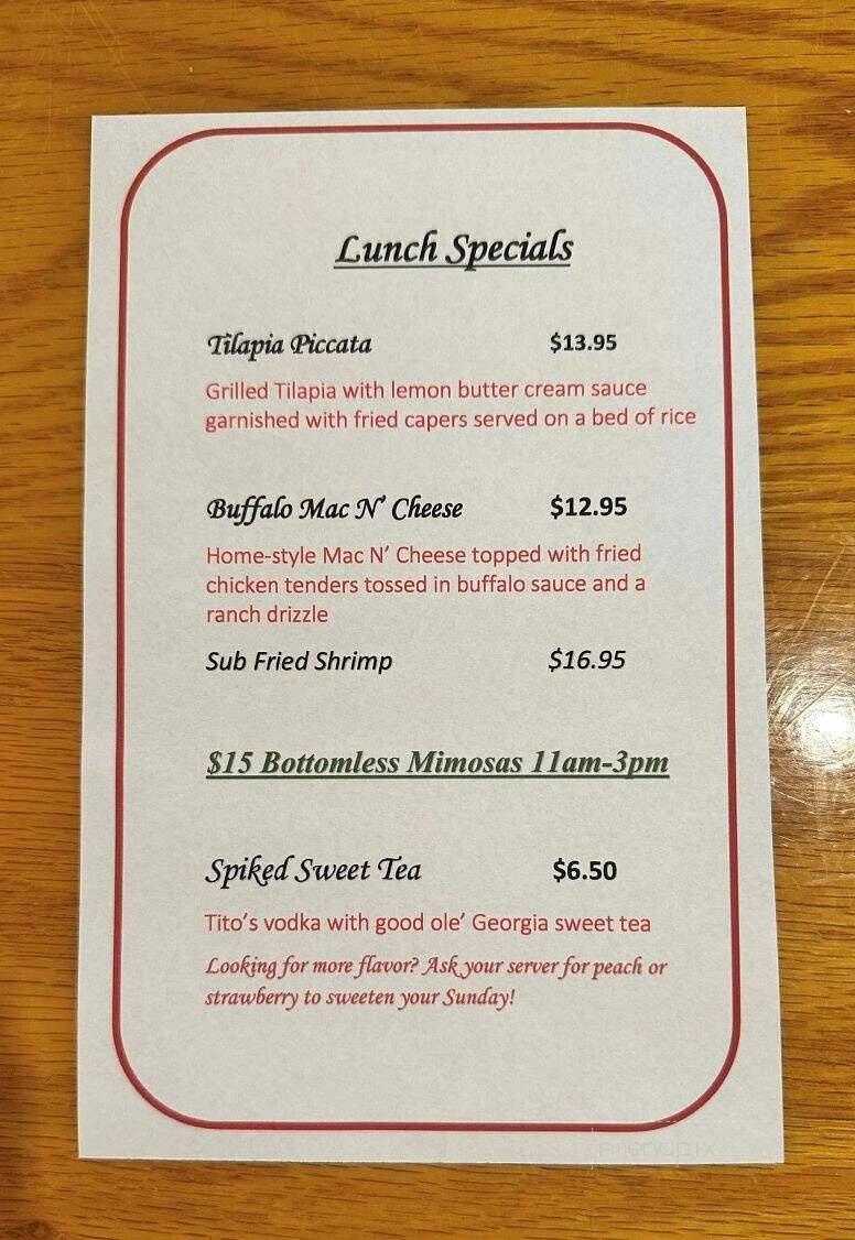 Harris's Steak & Seafood - Brunswick, GA menu_pic
