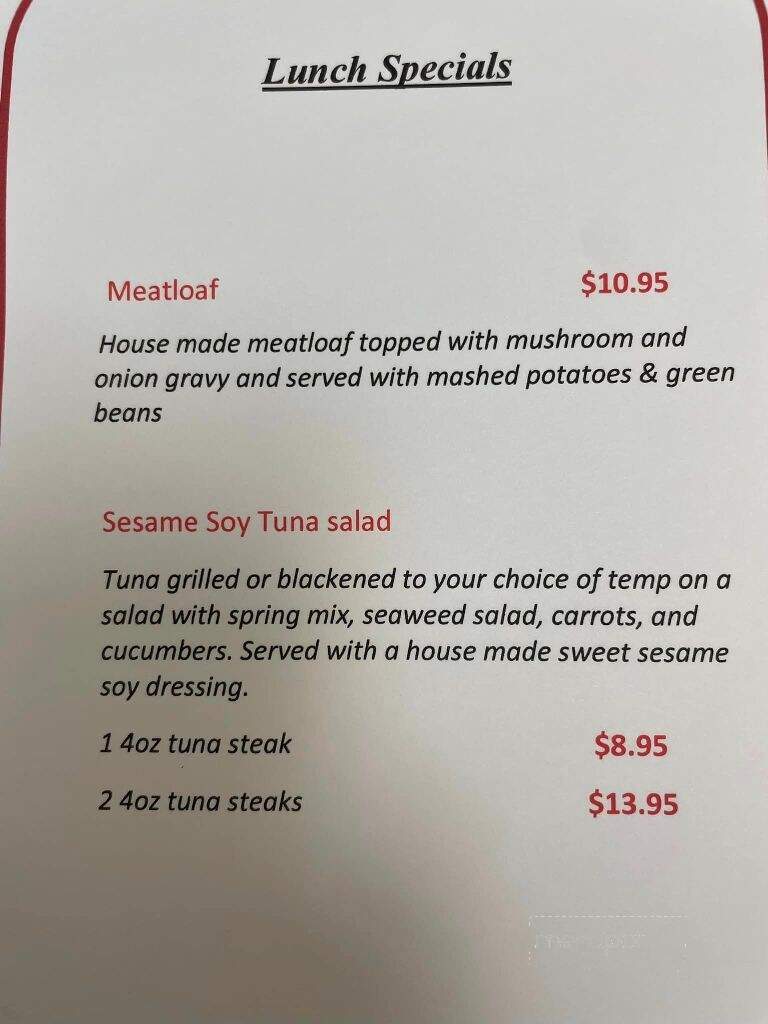 Harris's Steak & Seafood - Brunswick, GA menu_pic