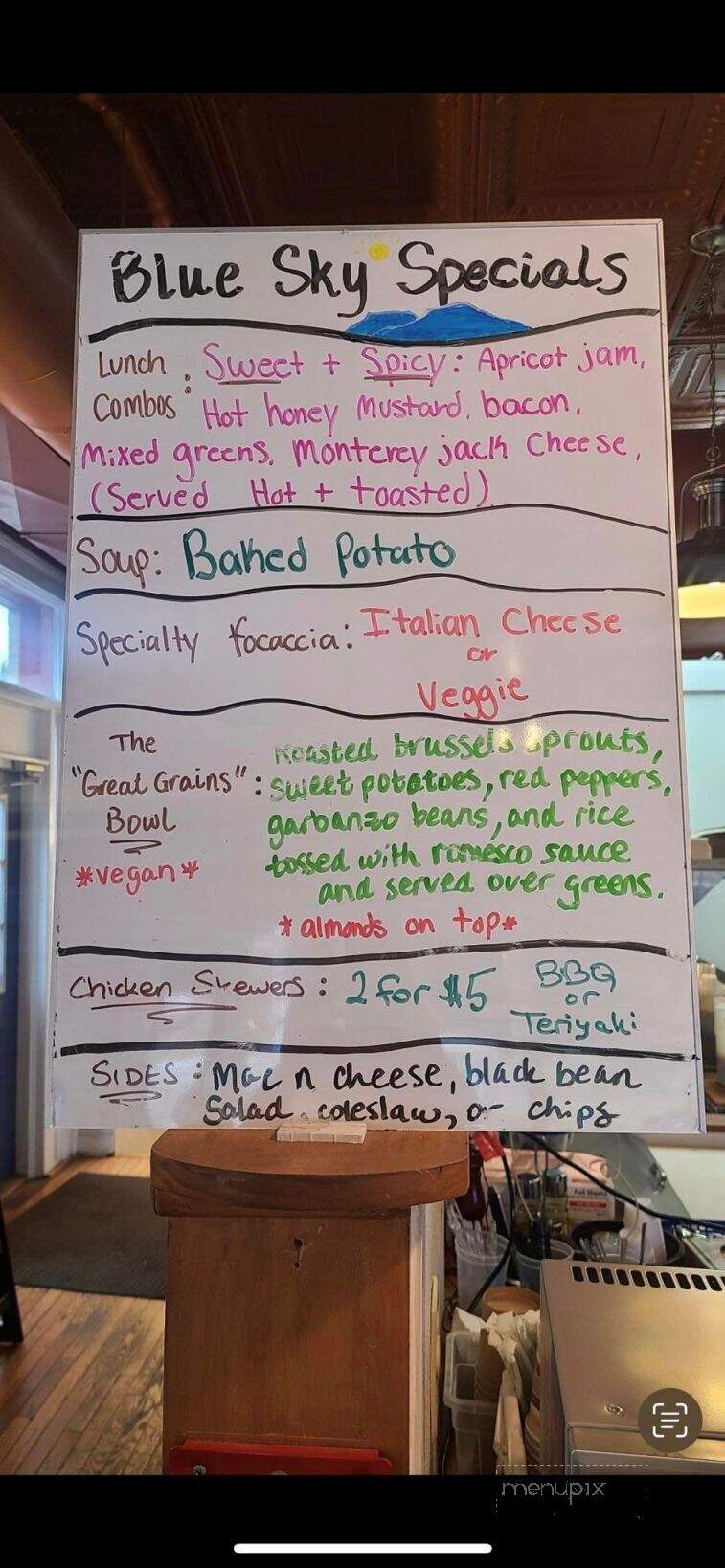 Blue Sky Bakery - Lexington, VA menu_pic