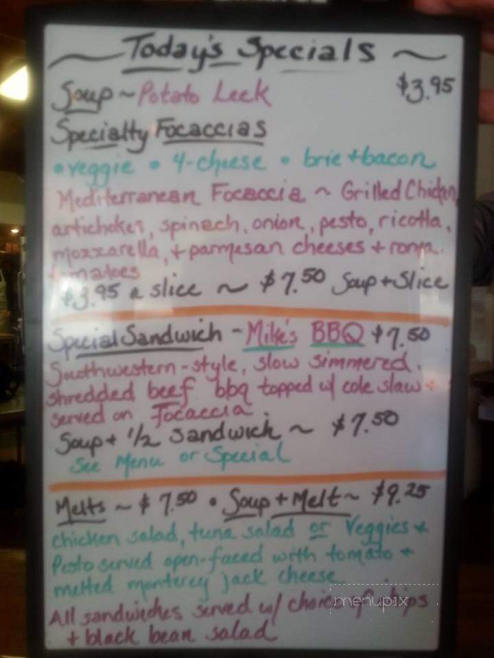 Blue Sky Bakery - Lexington, VA menu_pic