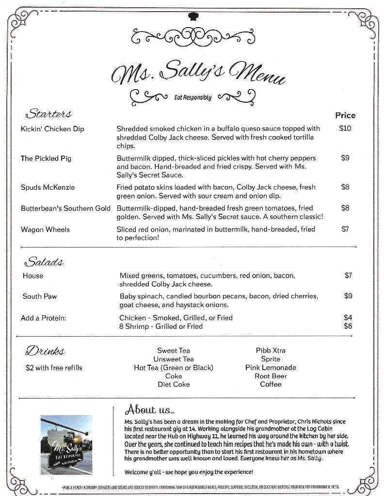 Ms. Sally's - Mansfield, GA menu_pic