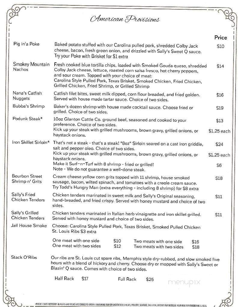 Ms. Sally's - Mansfield, GA menu_pic
