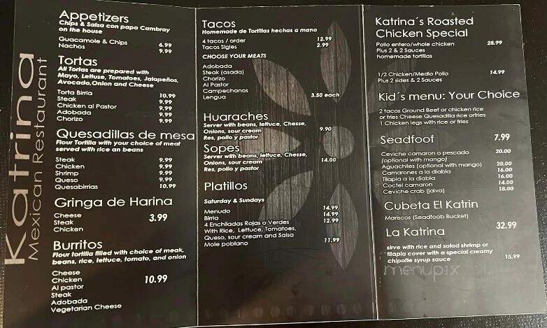 Katrina Restaurant - Hanover, PA menu_pic