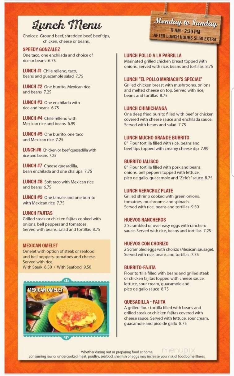 El Mariachi Mexican Restaurant - Watertown, WI menu_pic
