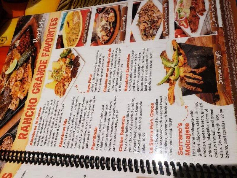 Ranch Grande Mexican Grille - Thomasville, GA menu_pic