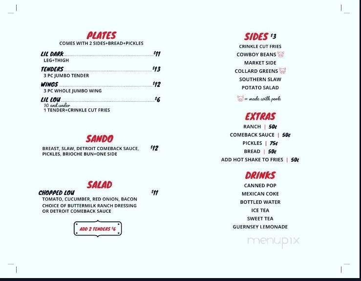 Little Lou's Hot Chicken - Berkley, MI menu_pic