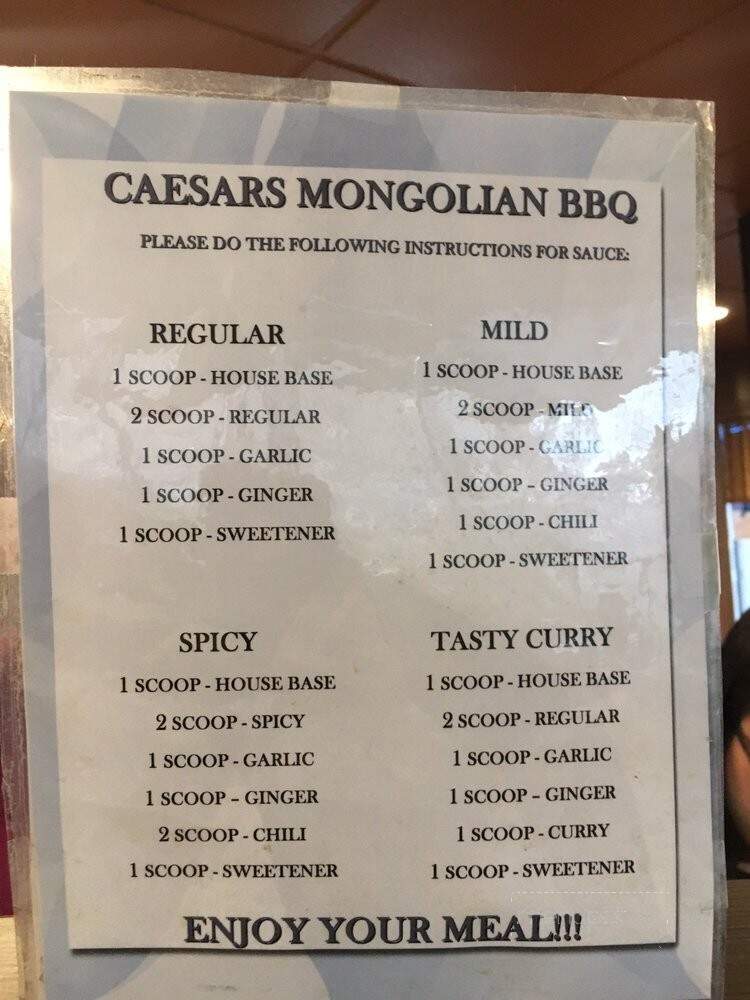 Caesar's Mongolian Bar-B-Q - Cerritos, CA menu_pic