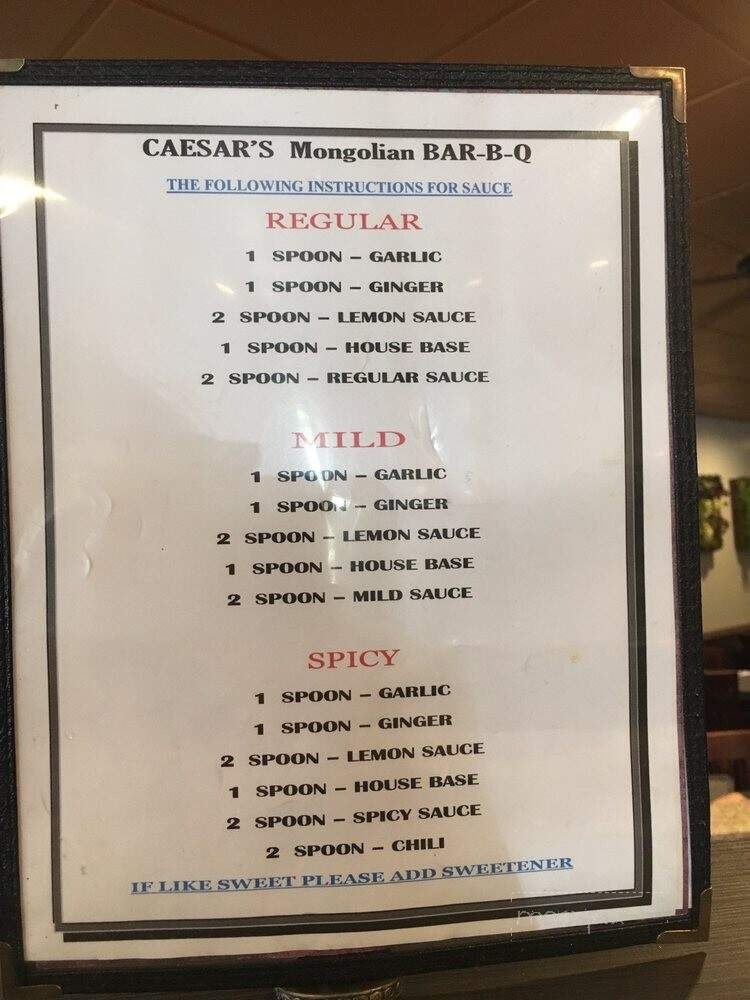 Caesar's Mongolian Bar-B-Q - Cerritos, CA menu_pic