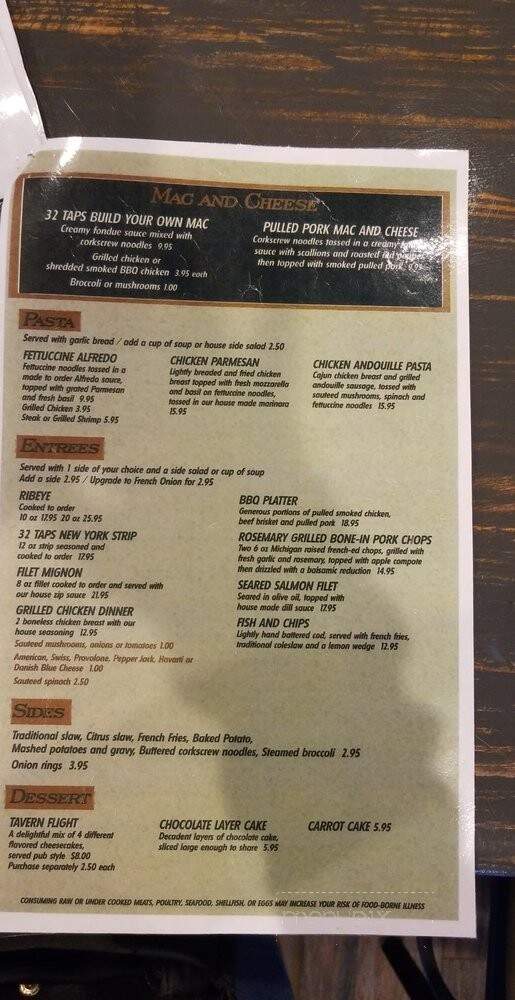 32 Taps Tavern - Carleton, MI menu_pic