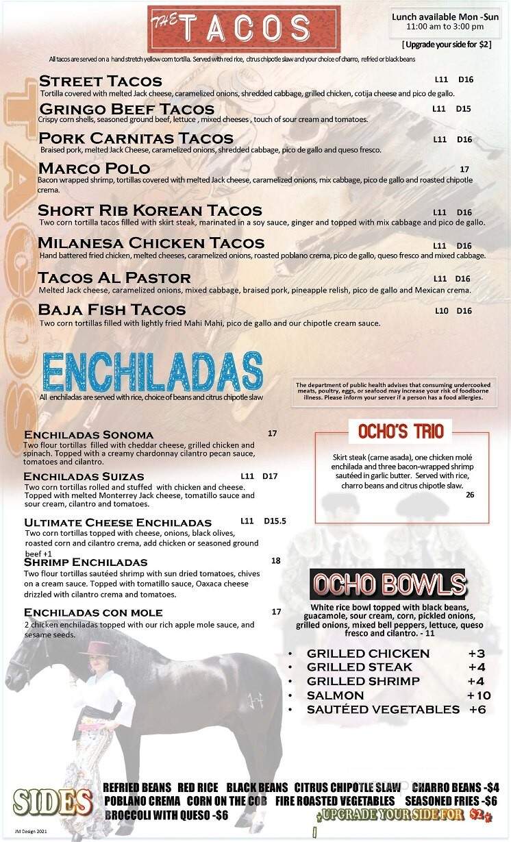Ocho Cafe - Westford, MA menu_pic