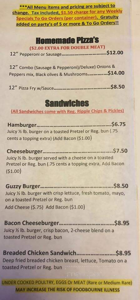 HoggPen Bar & Grill - Baldwin, WI menu_pic