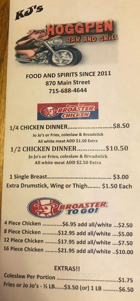 HoggPen Bar & Grill - Baldwin, WI menu_pic