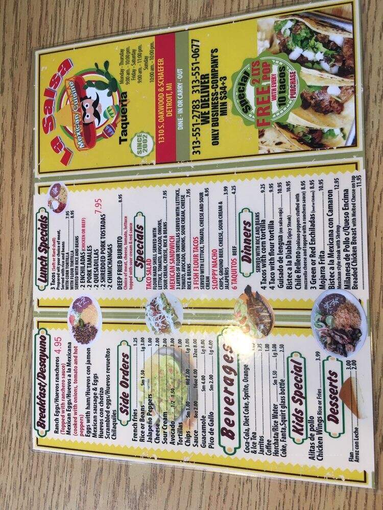 La Salsa - Detroit, MI menu_pic