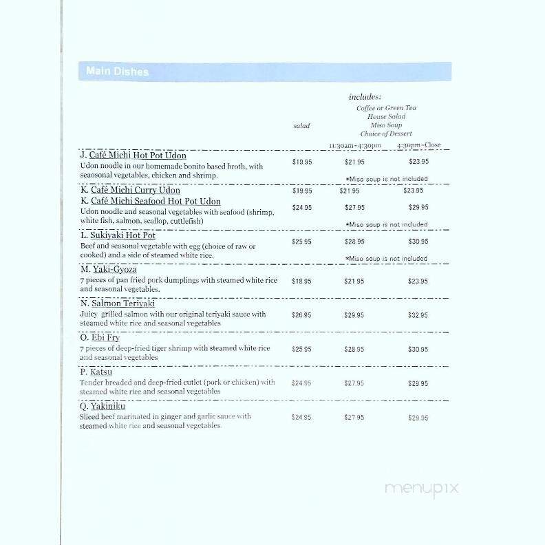 Le Cafe Michi - Toronto, ON menu_pic
