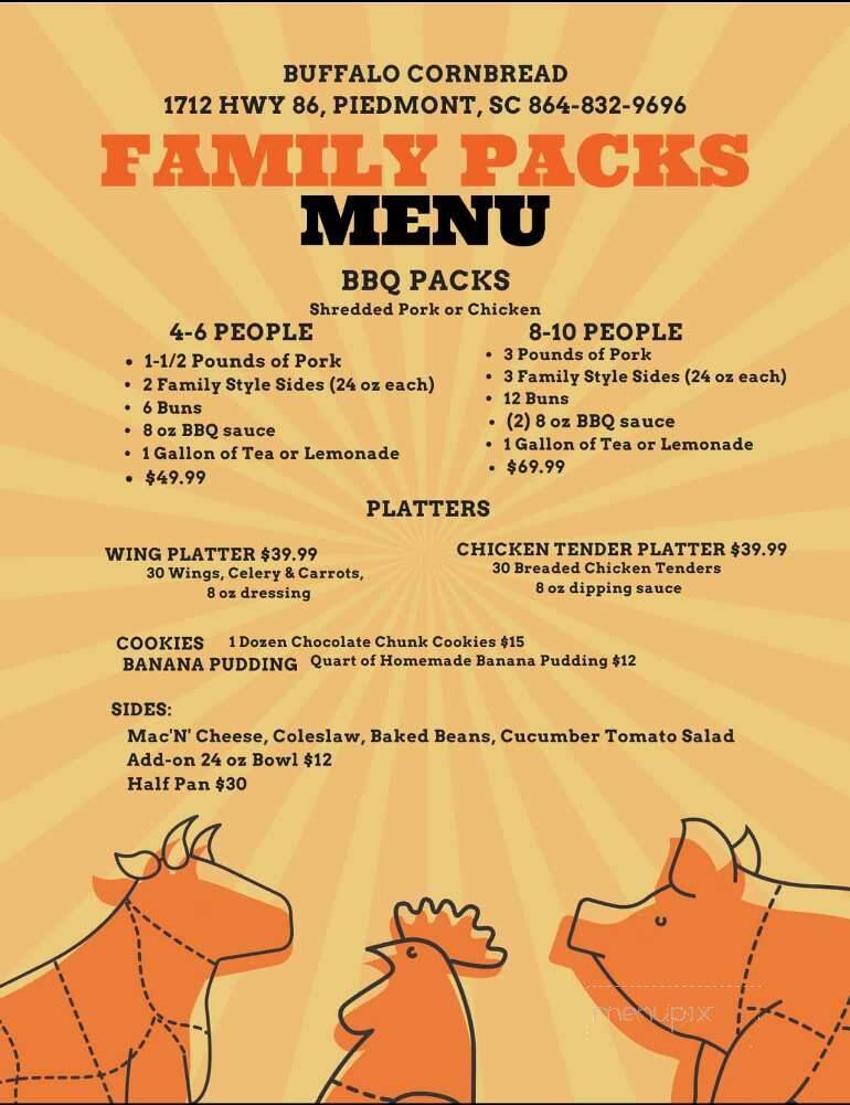 Buffalo Cornbread - Piedmont, SC menu_pic