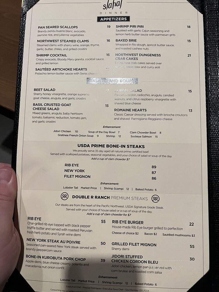Slahal - Tacoma, WA menu_pic