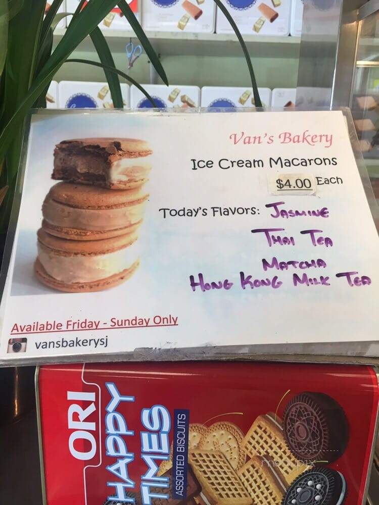 Vans Bakery - San Jose, CA menu_pic