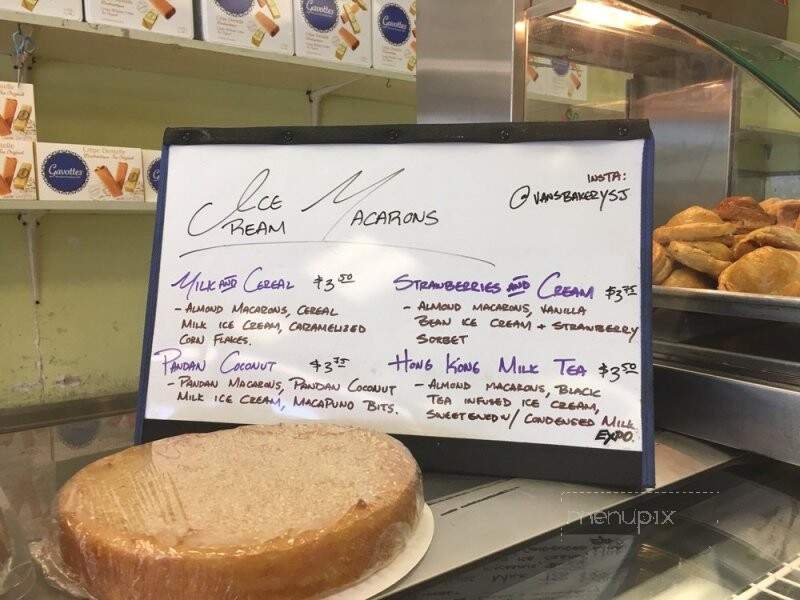 Vans Bakery - San Jose, CA menu_pic