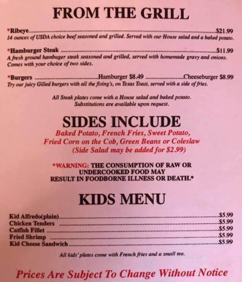 Down South Seafood - Sparta, GA menu_pic