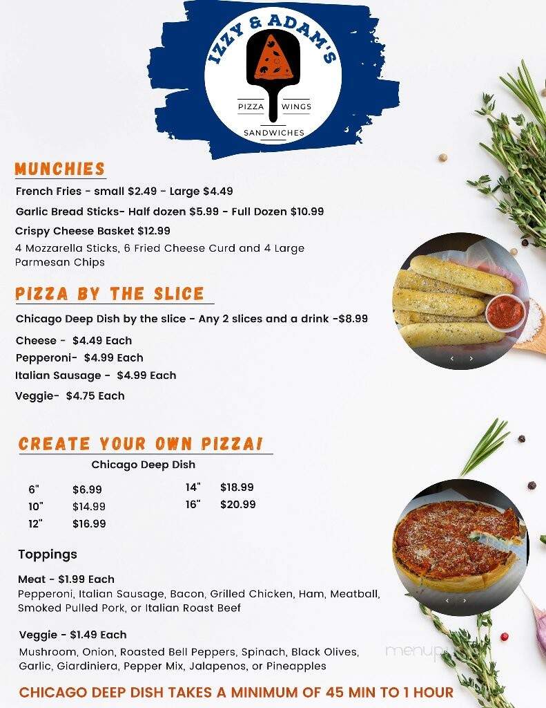 Izzy & Adam's - Memphis, TN menu_pic