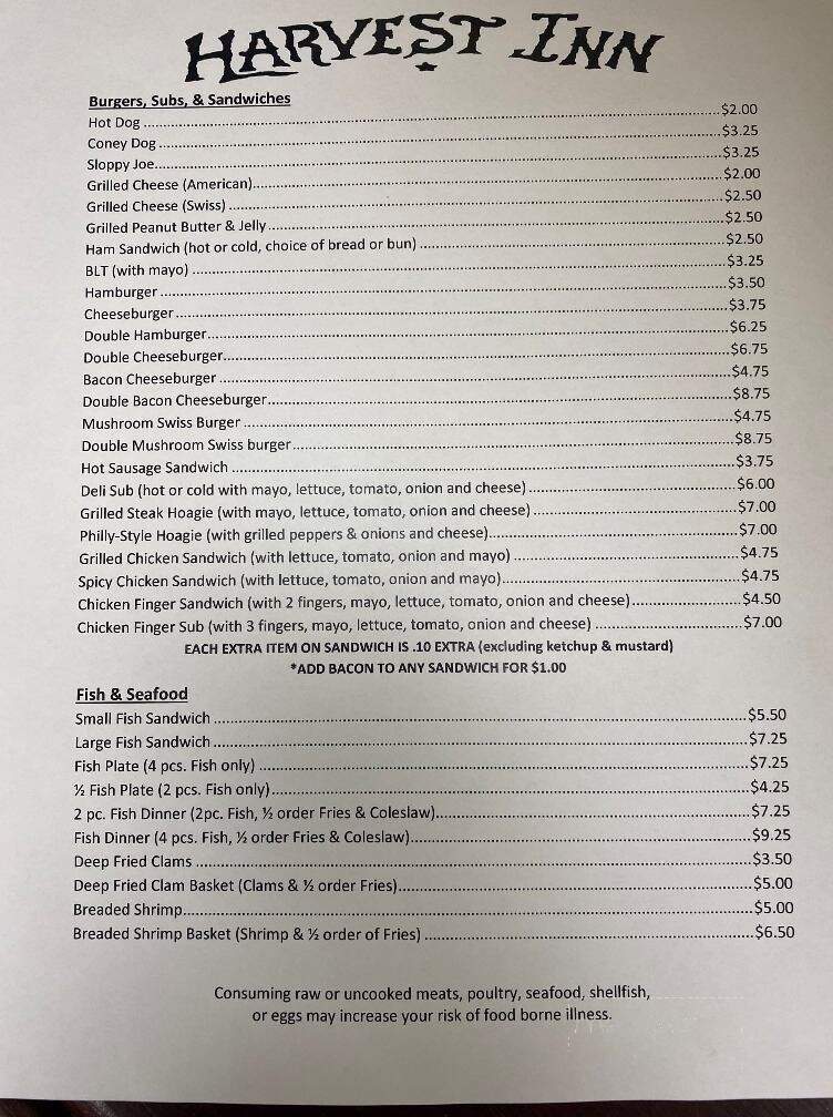 Harvest Inn - Homeworth, OH menu_pic