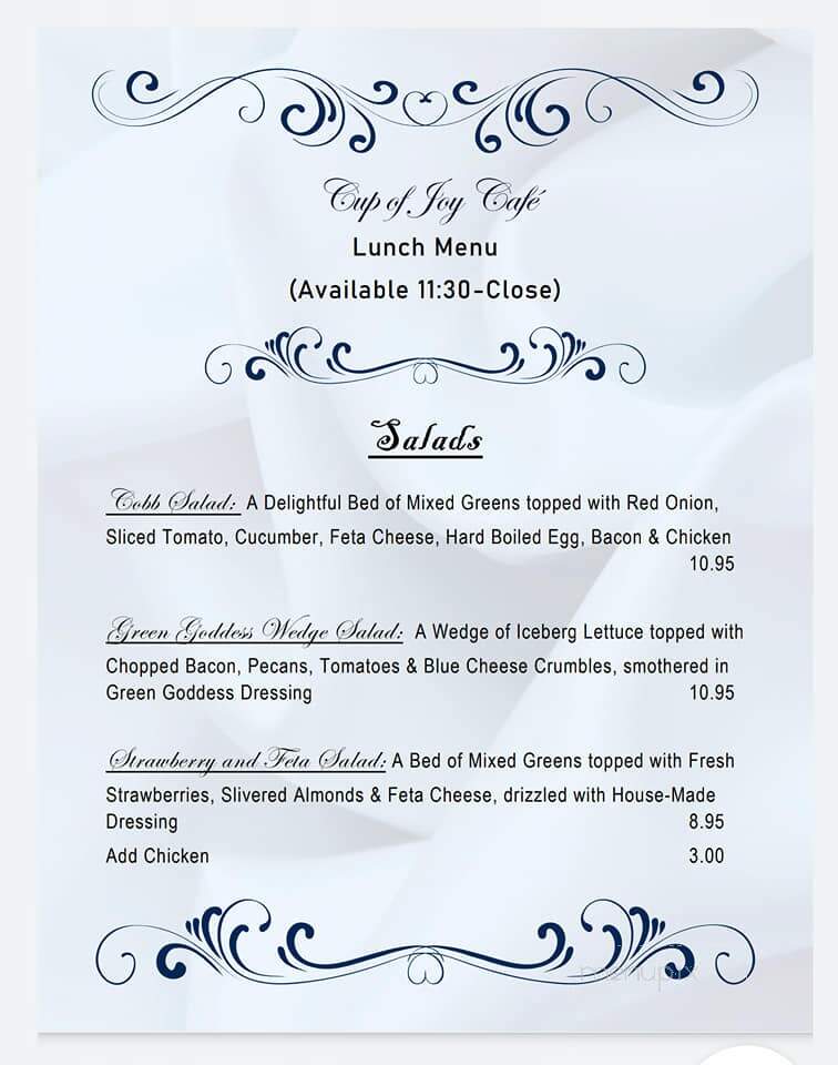 Cup Of Joy - Cape Vincent, NY menu_pic