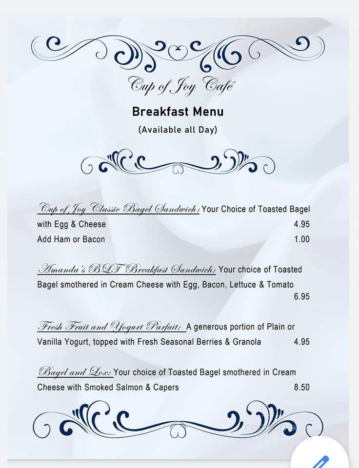 Cup Of Joy - Cape Vincent, NY menu_pic