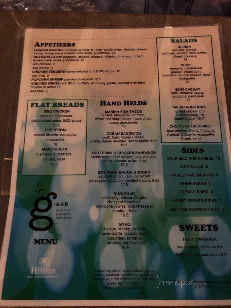 G Bar & Grill - Fort Lauderdale, FL menu_pic