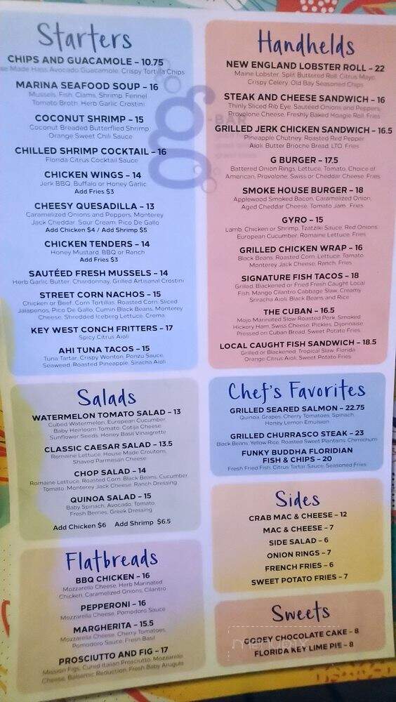 G Bar & Grill - Fort Lauderdale, FL menu_pic