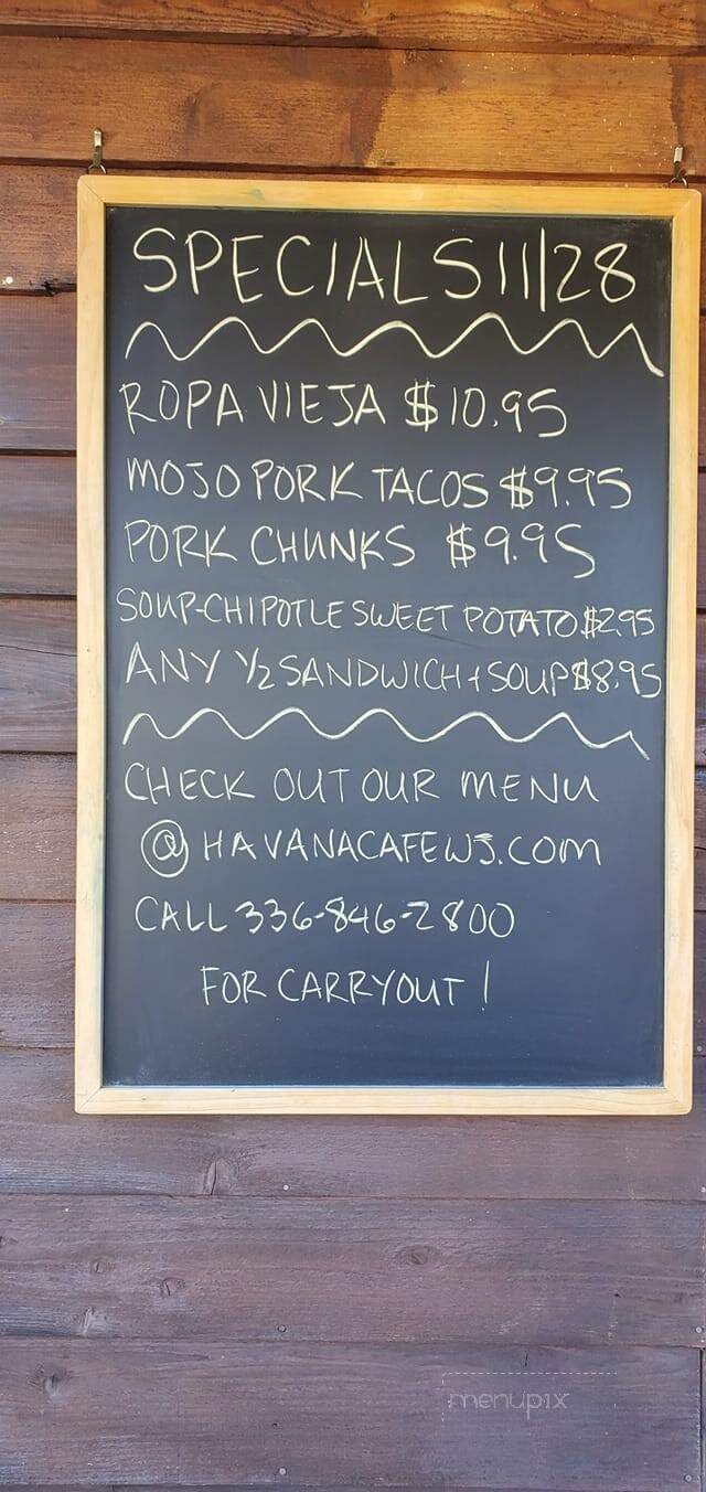 Havana Cafe - West Jefferson, NC menu_pic