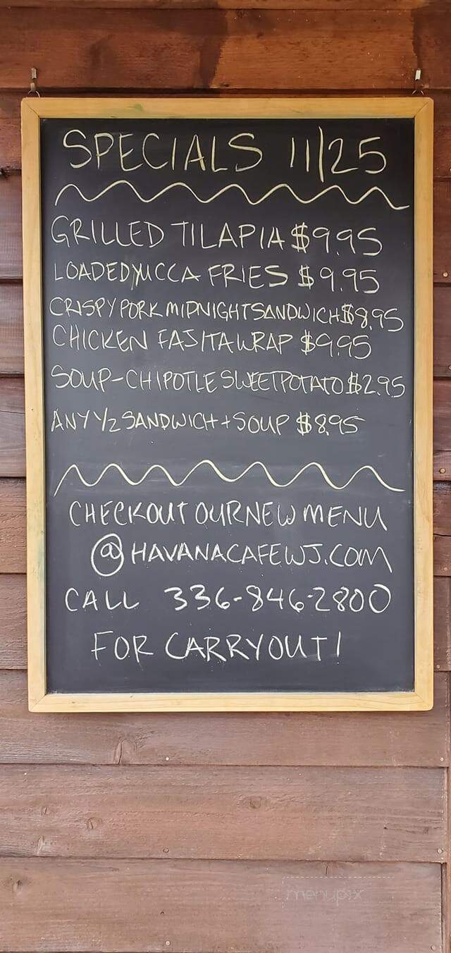 Havana Cafe - West Jefferson, NC menu_pic