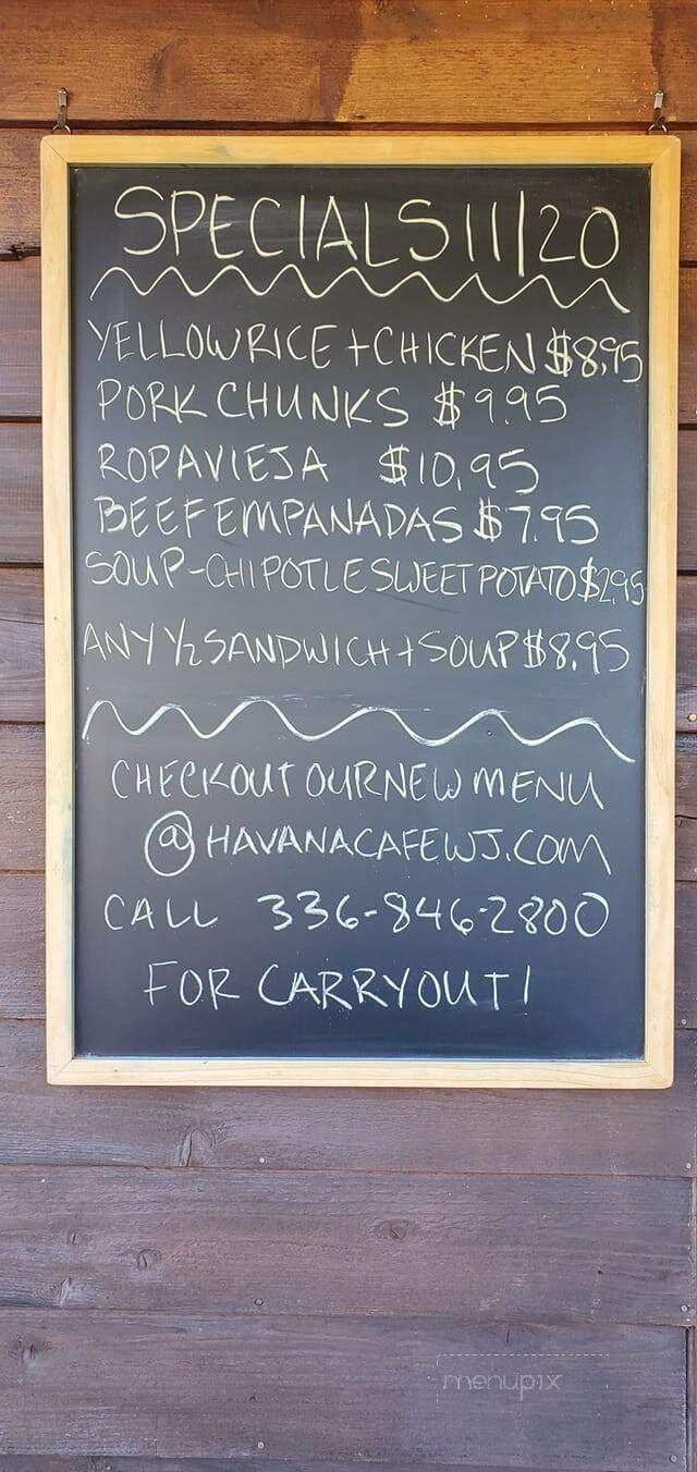 Havana Cafe - West Jefferson, NC menu_pic