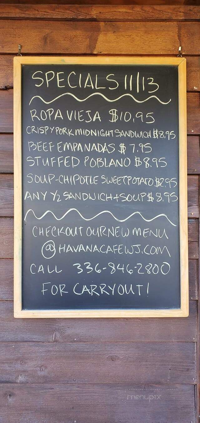 Havana Cafe - West Jefferson, NC menu_pic