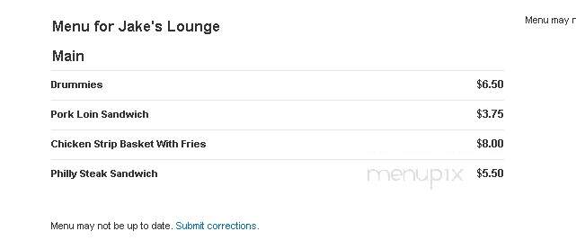 Jake's Lounge - Letcher, SD menu_pic