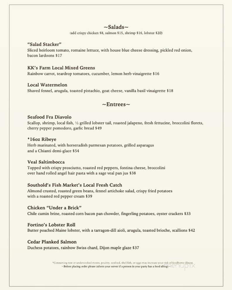 Fortino's Tavern - Greenport, NY menu_pic