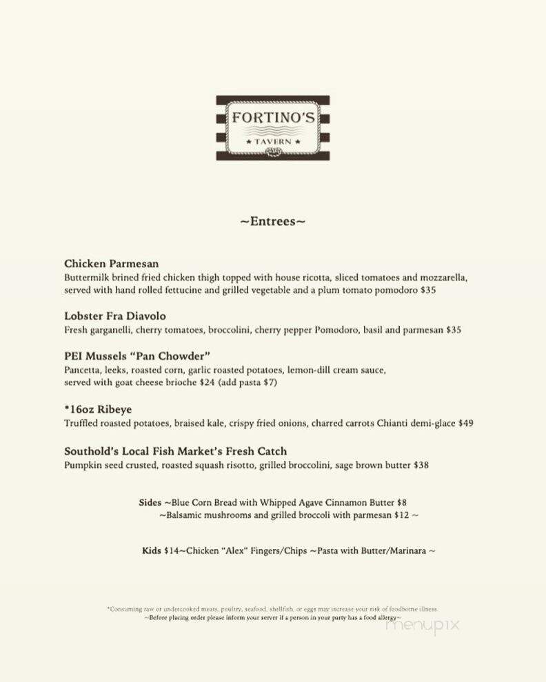 Fortino's Tavern - Greenport, NY menu_pic