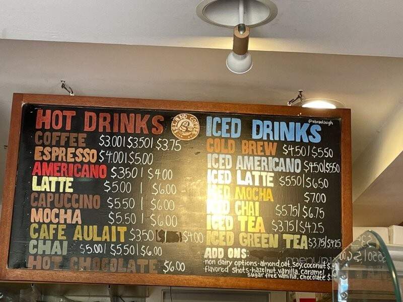 Island Coffee Roasters - Nantucket, MA menu_pic